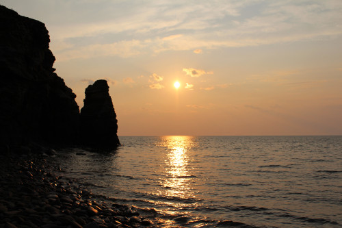 Canon Canon EOS REBEL T4i,coucher de soileil, sunset, mer, sea, océan, Nouveau-Brunswick, New-Brunswick, Rocher, plage, beach, Canada