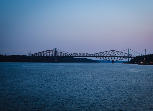 pont, bridge, coucher de soleil, sunset, soir, night, pont de québec, pont de quebec, québec quebec, lévis, levis, canada, mer sean, eau, wter, fleuve, river, fleuve saint-laurent, fleuve st-laurent